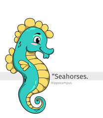 Seahorse Cartoon illustration