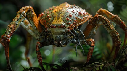 Close-Up of a Creepy Spider in the Jungle