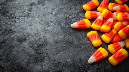 candy corn, embodying the sweet spirit of Halloween. These colorful treats symbolize autumn festivities, nostalgia, and the playful nature of seasonal celebrations