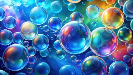 Vibrant and colorful abstract background resembling bubbles in various shades of blue, blue, bubbles, abstract, vibrant