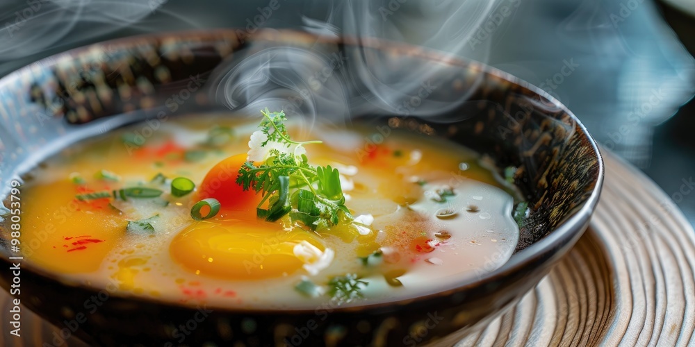 Wall mural chawanmushi: a delicate steamed egg custard dish