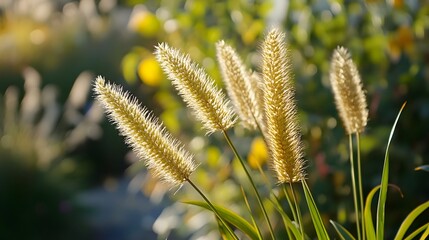 setaria side backlight close-up, Generative AI