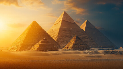 Egyptian pyramids, symbolizing the timeless connection between ancient civilization and the mysteries of the universe