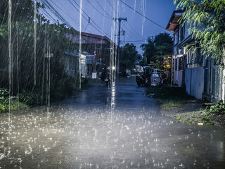 Raining Hard and in the middle of a storm in the Philippines