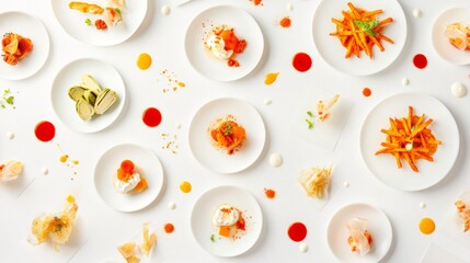 Chic Overhead Minimalist Vegan Tap Food Arrangement