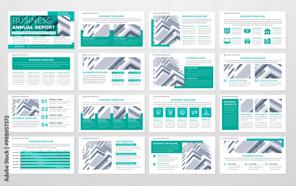 Wall mural business presentation layout template design with minimalist style and modern concept use for busine