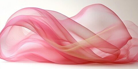 Abstract Pink and Gold Tulle Swirling in the Light