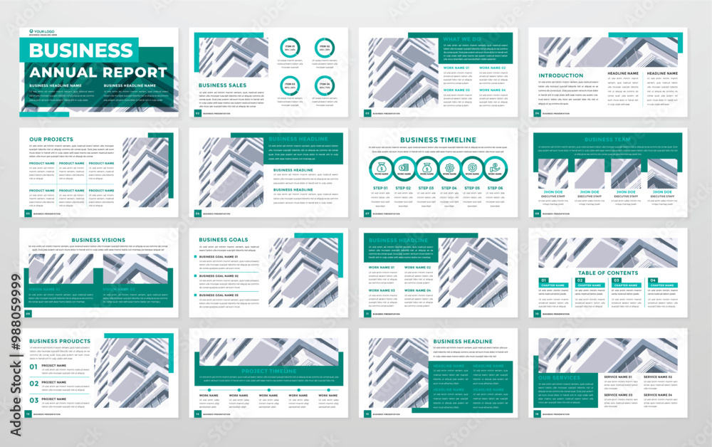 Wall mural business presentation layout template design with minimalist style and modern concept use for busine