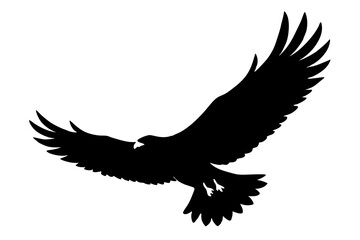 eagle silhouette of a flying bird icon style white background