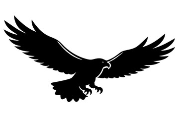 eagle silhouette of a flying bird icon style white background