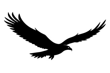 eagle silhouette of a flying bird icon style white background