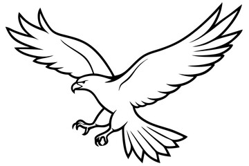 eagle silhouette of a flying bird icon style white background