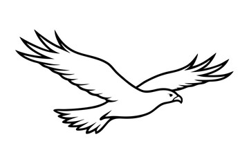 eagle silhouette of a flying bird icon style white background
