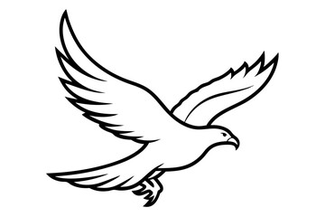eagle silhouette of a flying bird icon style white background