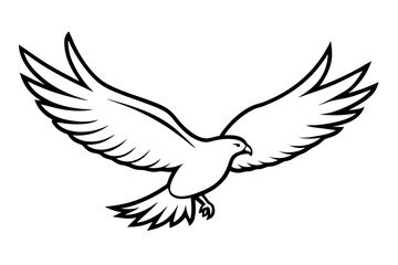 eagle silhouette of a flying bird icon style white background