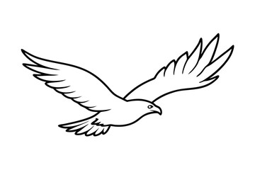 eagle silhouette of a flying bird icon style white background