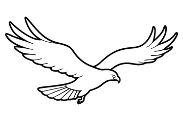 Obraz premium eagle silhouette of a flying bird icon style white background