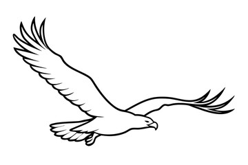 eagle silhouette of a flying bird icon style white background