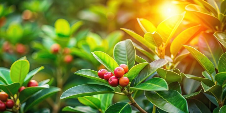 Closeup of Chacrona plant with beautiful light in Florian?polis, Brazil, Chacrona plant, Psychotria viridis, Ayahuasca, closeup