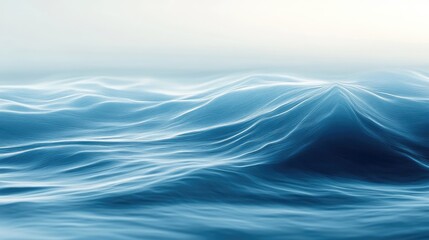 Abstract blue sea color gradient with soft flowing wave patterns, creating a dynamic and refreshing background for eco-friendly projects