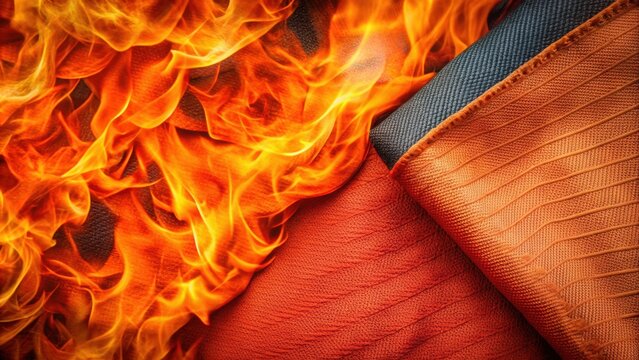 Fire-resistant textile material for protective clothing, fireproof, fabric, safety, protection