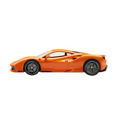 Fototapeta premium Cartoon Style Side View of Toy Sports Car on White Background