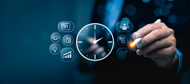 Time Management and Business Strategy, Saving working time to reduce costs, Prioritization, Scheduling, Eliminating Time Wasters, Use of Technology and Automation, Process Improvement - Powered by Adobe