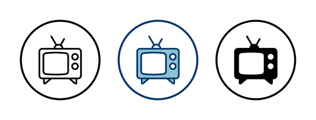 TV icon vector isolated on white background. Television icon