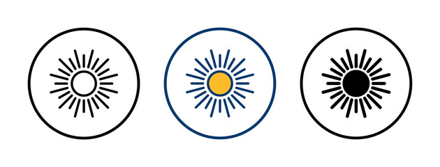 Sun icon vector isolated on white background. Sun vector icon