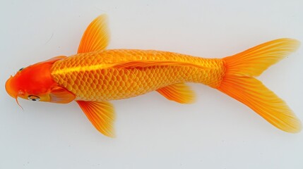 Fototapeta premium A vibrant orange koi fish displayed against a white background.