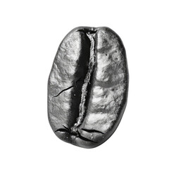 Naklejka premium close up coffee bean image monochrome high key on white background