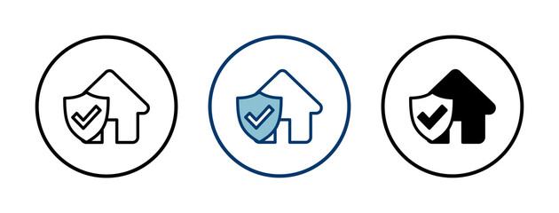 House insurance icon vector isolated on white background. house protection icon.