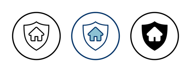 Home insurance icon vector isolated on white background. home protection icon