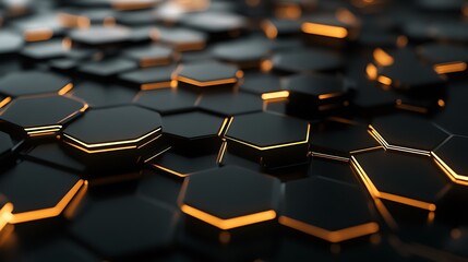 Obraz premium Abstract Hexagon Pattern with Glowing Edges