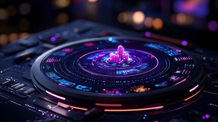 Futuristic Digital Interface with Vibrant Visuals