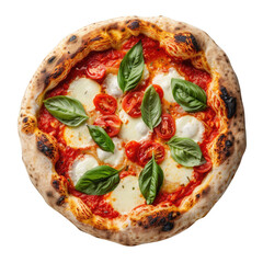 Top View Photo of Classic Margherita Pizza in Studio Setting
