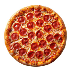 Realistic Pepperoni Pizza on White Isolated Background