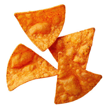 Three Round Doritos Snacks on White Background Image