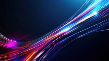 Abstract Art with Curved Lines and Bright Colors