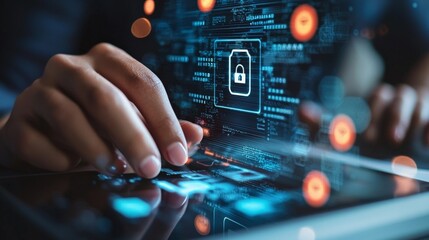 Fototapeta premium A multi-factor authentication system being set up on a user's account, adding layers of protection