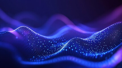 Abstract Blue and Purple Digital Waves