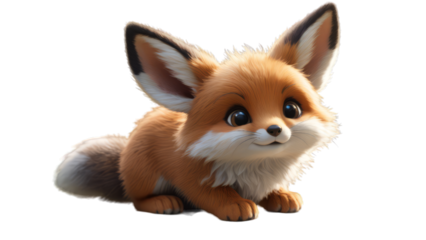 Cute cartoon of a baby red fox for illustrations for children