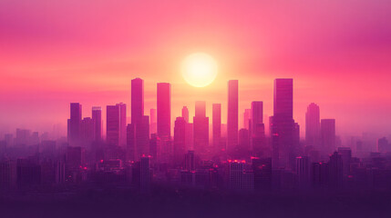 futuristic urban cityscape featuring sleek modern architecture illuminated by vibrant neon lights. The spacious design evokes a sense of innovation, progress, and limitless possibilities in the city e