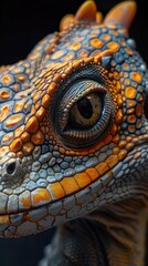 Fototapeta premium Close-Up Photography of a Lizard's Eye