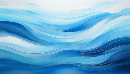 Fototapeta premium Set of horizontal brush strokes in different shades of blue, abstract white blurred texture 