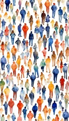 crowd design element watercolor crowd people watercolor design creative decorative together diversity street anonymous diverse trendy background society wallpaper crowd people watercolor design