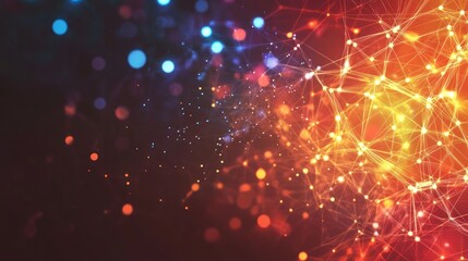 Fototapeta premium Abstract Network with Glowing Lines