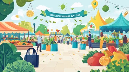Vibrant Outdoor Market: Celebrating World Environment Day