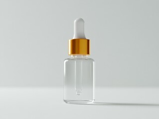 Glass Dropper Bottle with Golden Cap.