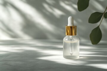 Naklejka premium Dropper Bottle of Serum on a White Background.